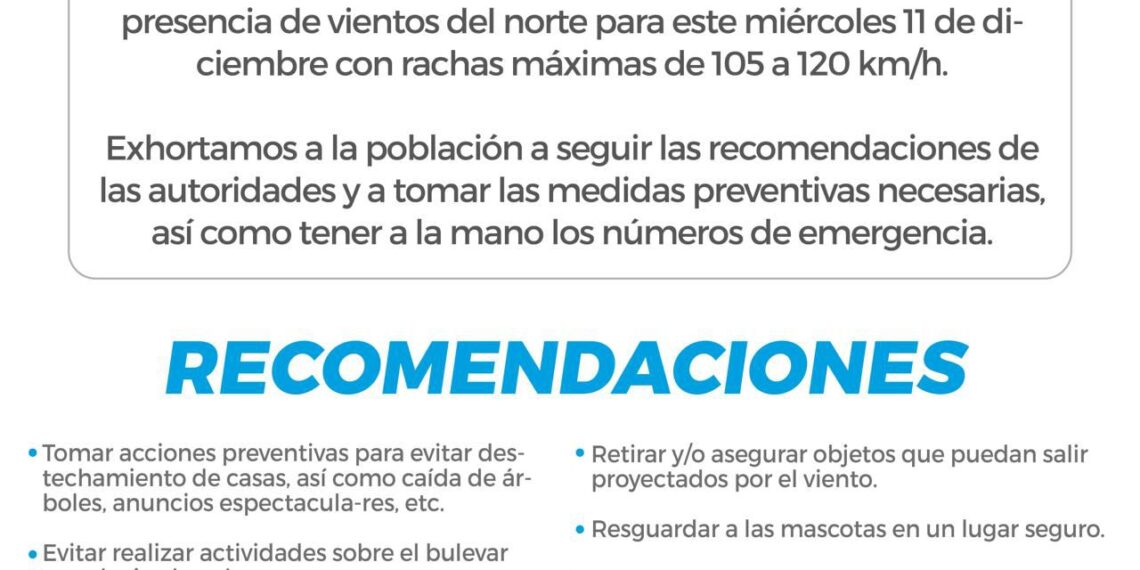 Gobierno Municipal de Boca del Río en alerta por evento fuerte de vientos del norte