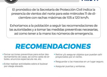 Gobierno Municipal de Boca del Río en alerta por evento fuerte de vientos del norte