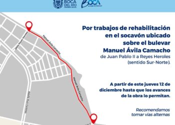 Anuncia Alcalde JM Unánue inicio de la rehabilitación del socavón del bulevar Manuel Ávila Camacho