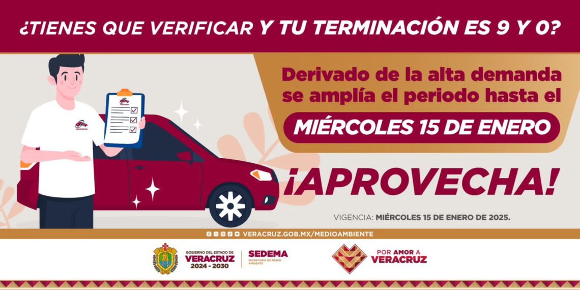 Plazo de verificación vehicular en Veracruz se amplía hasta el 15 de enero