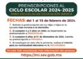 En la primera quincena de febrero se llevarán a cabo las preinscripciones de educación básica.