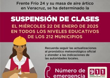 Se suspenden clases este miércoles por bajas temperaturas