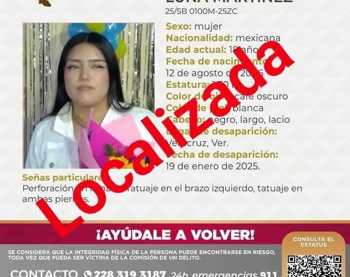 Se confirma, fueron localizados con vida Jhosajani Luna y Oswaldo Ramírez, reportados como desaparecidos el 19 de enero en Veracruz