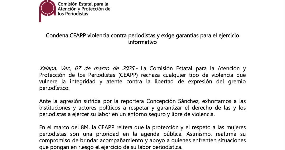 Condena CEAPP violencia contra periodistas y exige garantías para el ejercicio informativo