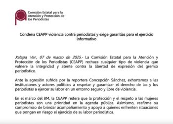 Condena CEAPP violencia contra periodistas y exige garantías para el ejercicio informativo