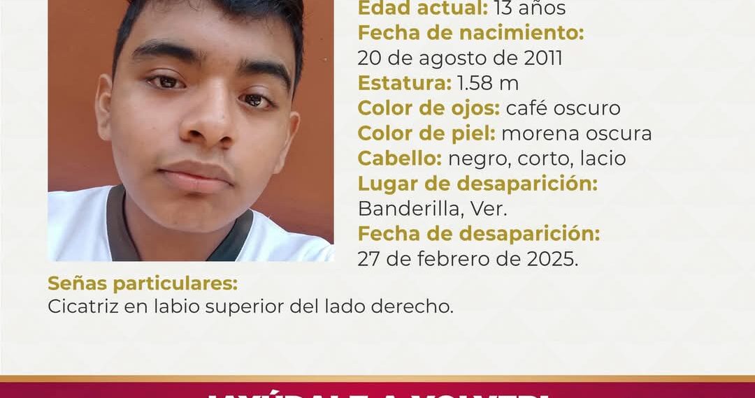 FGE INFORMA LOCALIZACIÓN DE MENOR DE EDAD REPORTADO COMO NO LOCALIZADO EN BANDERILLA
