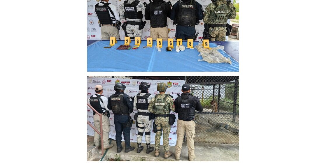 FAUNA PROTEGIDA Y OBJETOS ASEGURADOS EN OPERATIVO DE CATEO CON FUERZAS FEDERALES Y ESTATALES EN TIERRA BLANCA