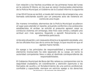 Boca del Río aclara hechos ocurridos en la colonia El Morro