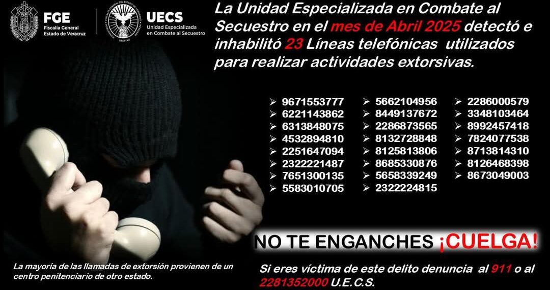 UECS detectó e inhabilitó 23 líneas telefónicas utilizadas para la extorsión en abril