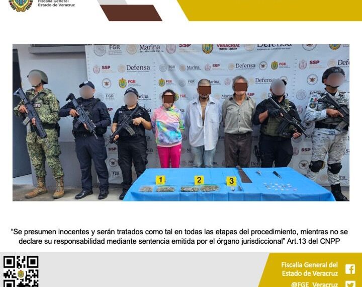 TRES PERSONAS DETENIDAS Y OBJETOS ASEGURADOS EN OPERATIVO DE CATEO CON FUERZAS FEDERALES Y ESTATALES EN XALAPA