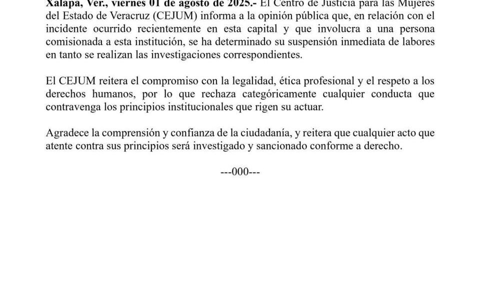 CEJUM suspende a empleada que protagonizó accidente en centro de Xalapa