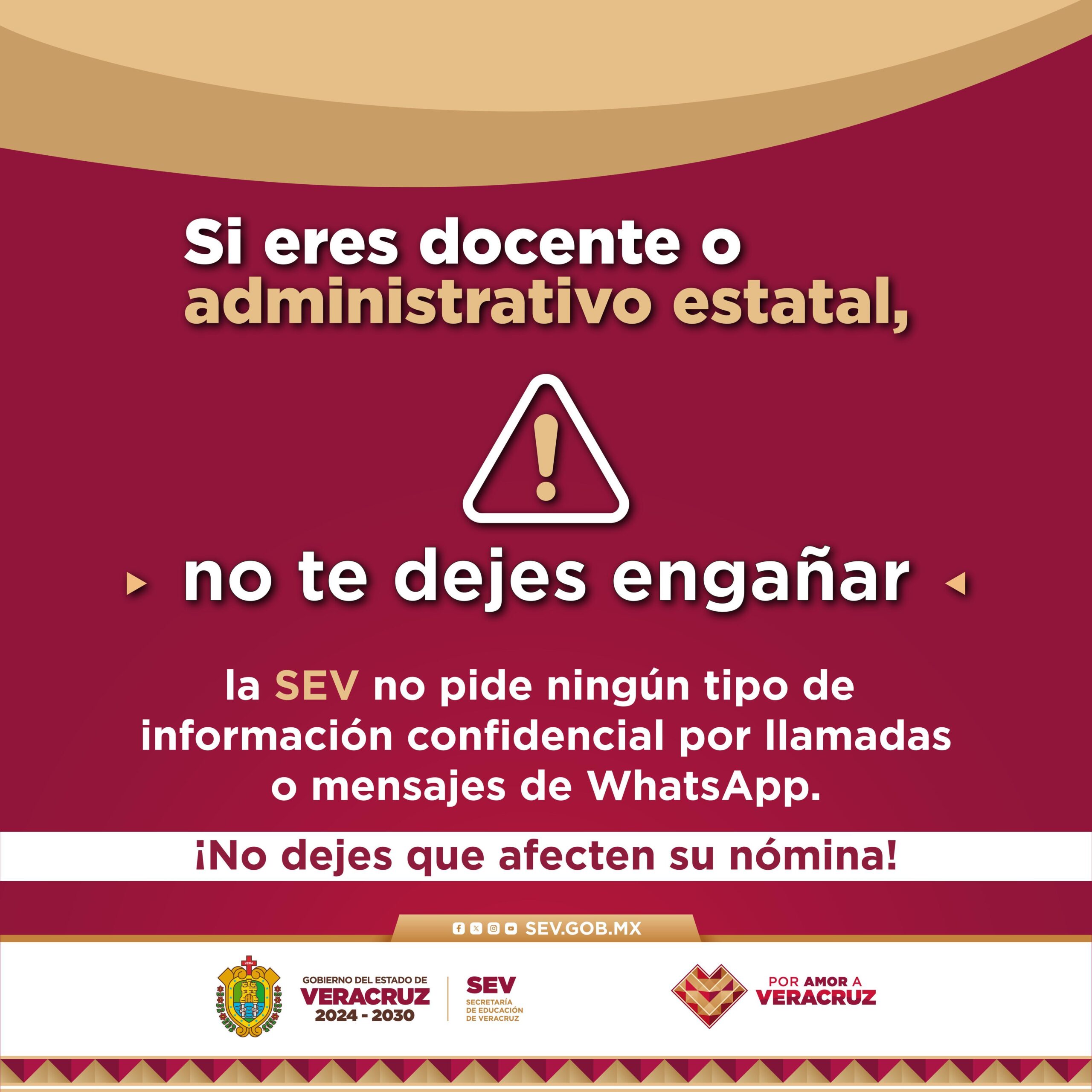 Advierte SEV al magisterio no dejarse engañar con llamadas o mensajes de WhatsApp
