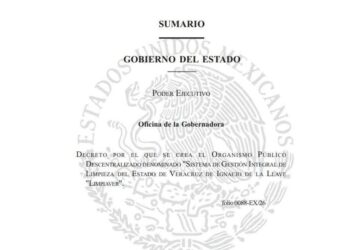 Confirma Gobernadora, la creación de nueva empresa “Sistema de Gestión Integral de Limpieza del Estado de Veracruz de Ignacio de la Llave (LIMPIAVER)