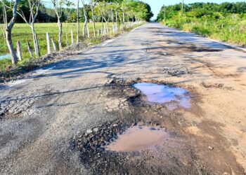 A tres meses de que fue entregada la obra en Pajapan ya presenta baches: Esteban Bautista