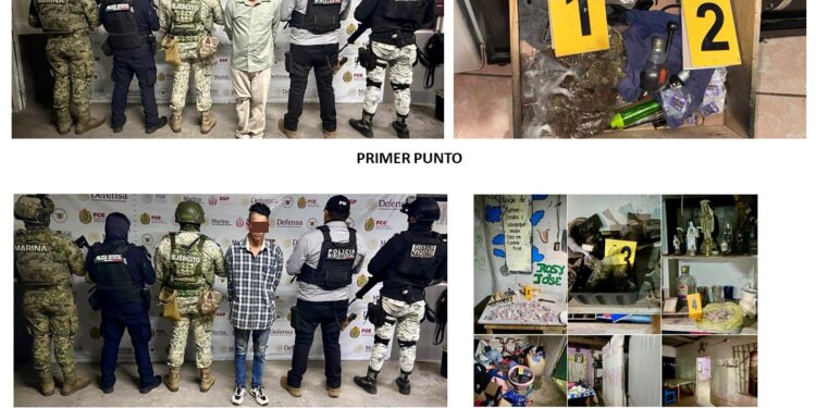 En La Antigua, operativos de cateo derivan en 2 detenciones y aseguramientos