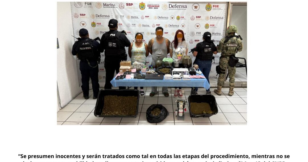 En Xalapa, tres personas detenidas y objetos asegurados en operativo de cateo con fuerzas federales y estatales