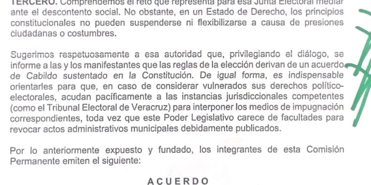 Responde Congreso local sobre convocatoria para elecciones municipales en San Andrés Tuxtla